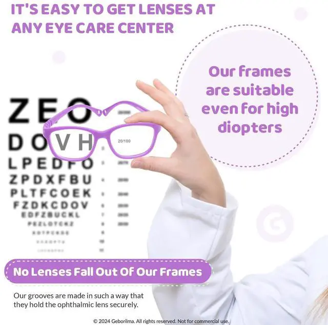 Alt view image 5 of 5 - Geborilma Kids Flexible Glasses Size M Unbreakable Eyeglasses for Kids Prescription Sports Glasses 7-9 y