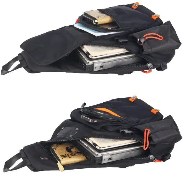 Alt view image 5 of 5 - Innturt Large Sling Bag Backpack Pack 13" 14" Laptop Bag Satchel Festival Travel Black