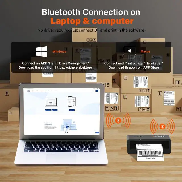 Alt view image 4 of 5 - TOAUTO x iDPRT Bluetooth Thermal Label Printer, 4x6 Wireless Shipping Label Printer for Small Business, Office, Compatible with Android, iPhone, Windows, MacOS  Works with Amazon, Ebay, FedEx, DHL