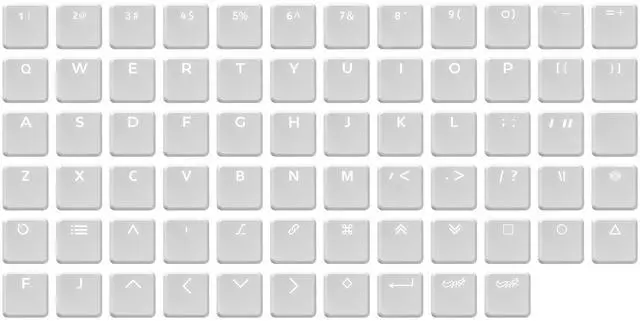 Main image of 70-Key WOB Low Profile Keycap Set, White Translucent PC Keycaps for Kailh Chocolate Switch Mechanical Keyboard,Replace The Keycaps for Your Custom Kailh Choc Gaming Keyboard