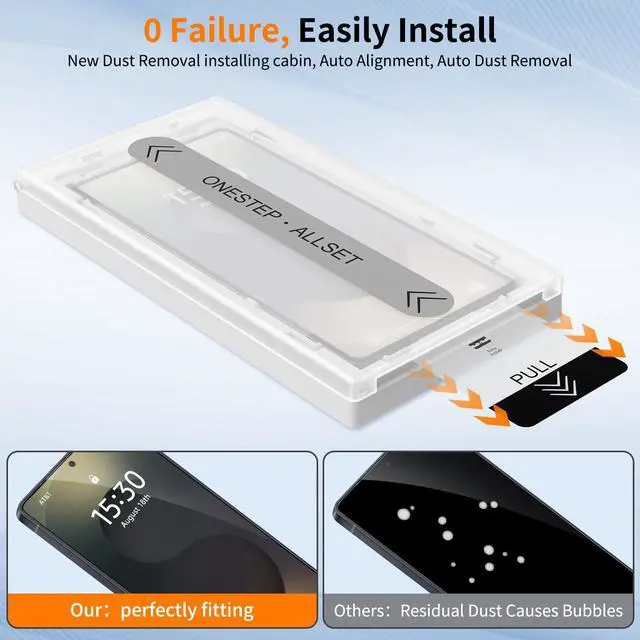 Alt view image 2 of 5 - posidentists 2 Pack Screen Protector for Galaxy S25 Ultra6.9" ,Galaxy S25 Ultra Screen Protector with 1-Second Auto-Install,9H Hardness, Military-Grade Shatterproof, Full Coverage, HD Clear Glass fi