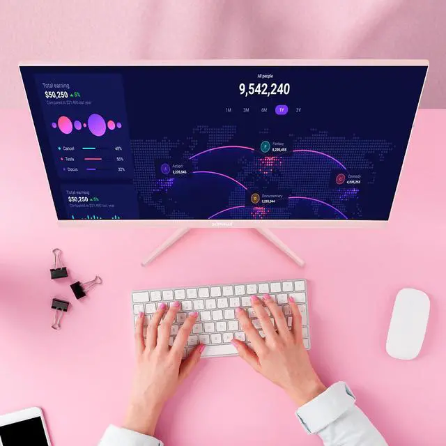 Alt view image 3 of 5 - SKitphrati Pink 24 inch Gaming Monitor 200Hz Refresh Rate FHD 1080p Resolution Fast IPS Panel 1ms GTG Response Time Adaptive Sync Built-in Speakers Pink Monitor