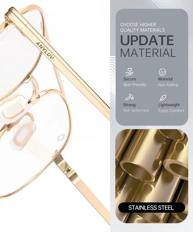 Alt view image 3 of 5 - ANYLUV Blue Light Glasses for Men, Circular Frame Single Brow Bridge Design Campus Style Glasses Anti Eyestrain for Screen