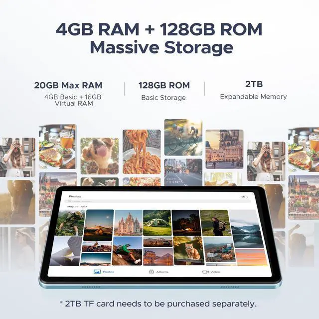 Alt view image 5 of 5 - DOOGEE Tab A9 Pro Android 15 Tablet,10 inch Tablet with Keyboard,20GB+128GB/2TB TF,6580mAh Battery,Quad Core Gaming Tablets,2.4/5GHz,Dual Camera with Case,Mouse,Stylus,Split-Screen,Face Unlock-Blue