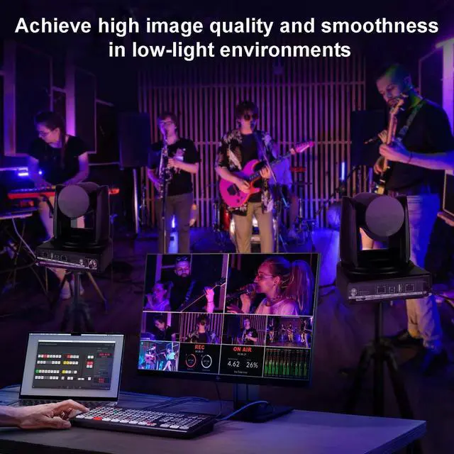 Alt view image 4 of 5 - ADKIDO PTZ Camera 10X Optical Zoom Video with SDI Cameras, HDMI Camera Support PTZ Control and IP Live Streaming Output for Conferencing, Church