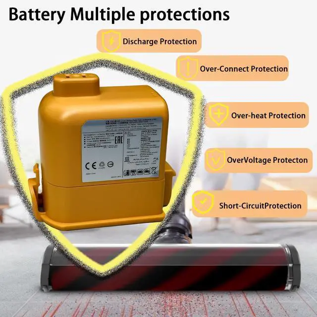 Alt view image 4 of 5 - VVXQING EAC63382208 Battery Compatible with LG Cord Zero A9,A9K-CORE,A9MAX,A9T-Ultra,A9S,A9K-PRO,A9M,A9MULTI,A958,A958SA,A9 Plus A905M A907GMS A905RM A908MVR A929KVM A958S A958SA A9K MAX A916