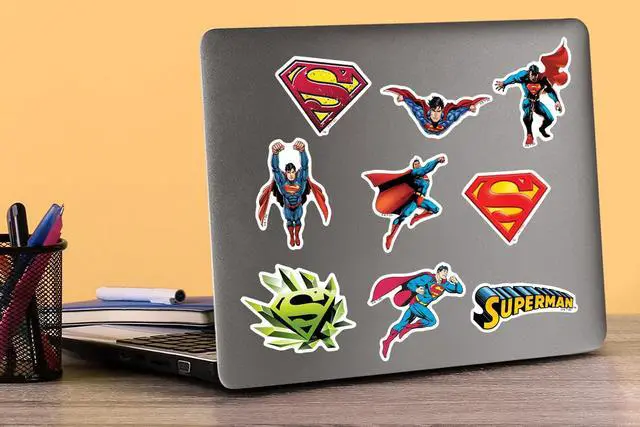 Alt view image 5 of 5 - Superman Character Poses 50CT Sticker Pack Large Deluxe Stickers Variety Pack - Laptop, Water Bottle, Scrapbooking, Tablet, Skateboard, Indoor/Outdoor - Set of 50