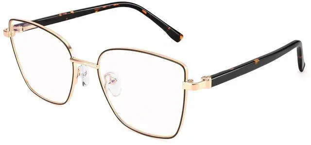 Main image of Dollger Blue Light Blocking Glasses for Women Trendy Oversized Computer Eyeglasses Cat Eye Metal Frame bluelight glasses Gold