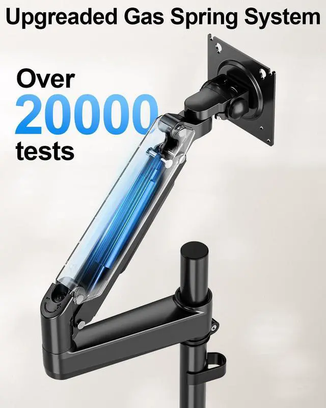 Alt view image 4 of 5 - ErgoFocus Heavy Duty Single Monitor Mount for Max 49 inch, Hold 4.4 to 44 lbs Ultrawide Screens, Premium Monitor Arm for Samsung Odyssey G9 and More, Adjustable Gas Spring Desk Stand, VESA Mount