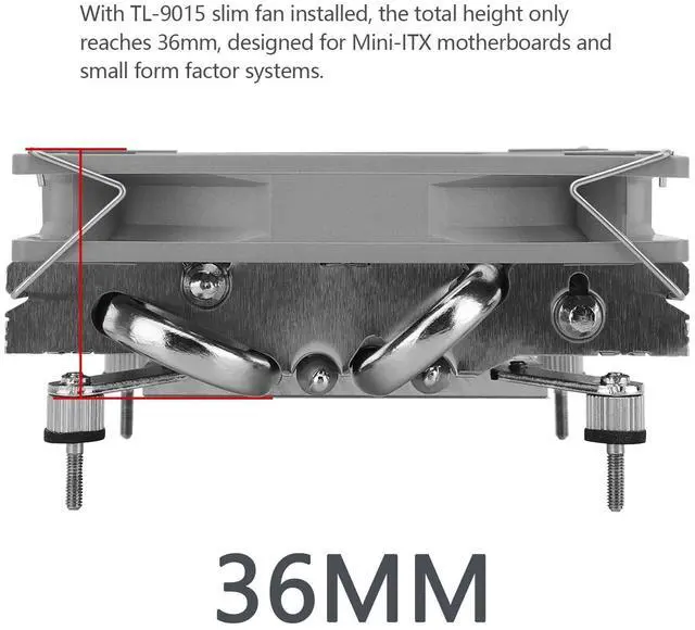 Alt view image 3 of 5 - Thermalright AXP90-X36 Low Profile CPU Air Cooler, 36mm Height Radiator Cooling, TL-9015 Slim PWM Fan, AGHP Technology, for AM4/AM5/Intel lga1150/1151/1155/1156/1200/1700/1851(AXP90 X36)