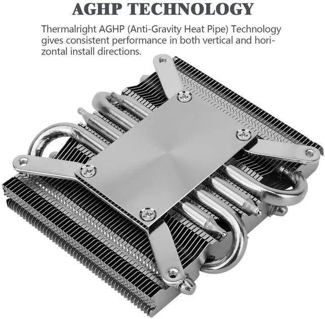 Alt view image 2 of 5 - Thermalright AXP90-X36 Low Profile CPU Air Cooler, 36mm Height Radiator Cooling, TL-9015 Slim PWM Fan, AGHP Technology, for AM4/AM5/Intel lga1150/1151/1155/1156/1200/1700/1851(AXP90 X36)
