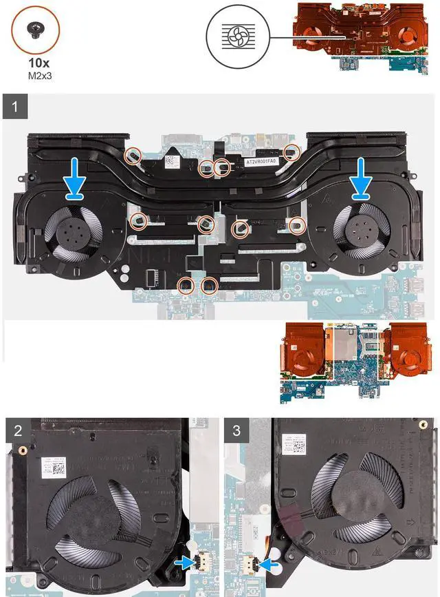 Alt view image 2 of 5 - Deal4GO 12V/1A CPU Cooling Fan D1X38 0D1X38 w/Graphics GPU Fan Set TG9V0 0TG9V0 Replacement for Dell Alienware M15 R3 M15 R4 (with RTX 2070 3070 3080)