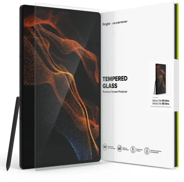 Main image of Ringke Tempered Glass Compatible with Samsung Galaxy Tab S10 Ultra / S9 Ultra / S8 Ultra Screen Protector, 9H Hardness Shatterproof Coverage