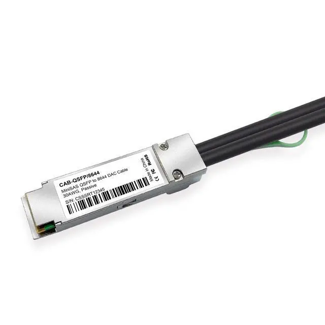 Alt view image 5 of 5 - SFF-8644 to QSFP (SFF-8436) DDR Hybrid Mini SAS Cable, External Copper SAS Cable for NetApp DS4243 DS4246 DS2246, 100-Ohm, 1.5-Meter(4.9-ft)
