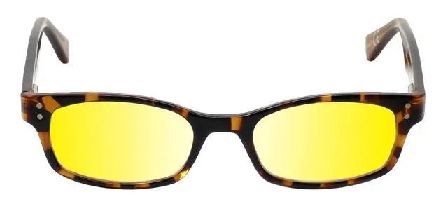 Alt view image 5 of 5 - Medspex Corinne McCormack Channing Color Therapy Reading Glasses +1.00 Tortoise Havana Brown Gold Amber/Gold Yellow Womens Fluorescent Light Sensitivity Chromotherapy Chakra Healing