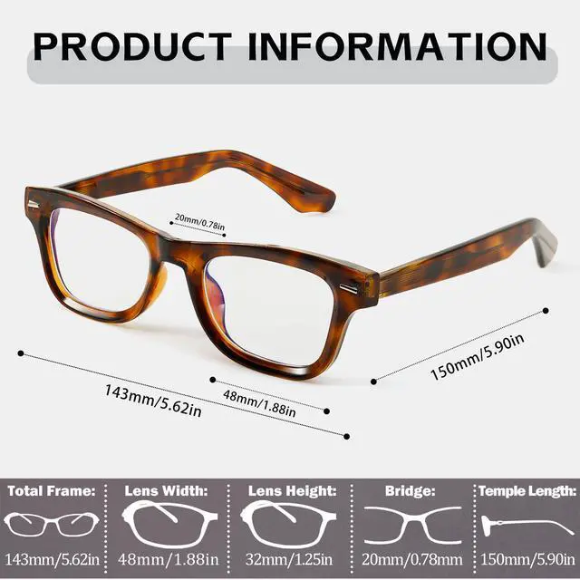Alt view image 5 of 5 - SIPHEW Women's Blue Light Blocking Glasses - Narrow Rectangular Acetate Tr90 Frame Anti Blue Light Glasses for Women