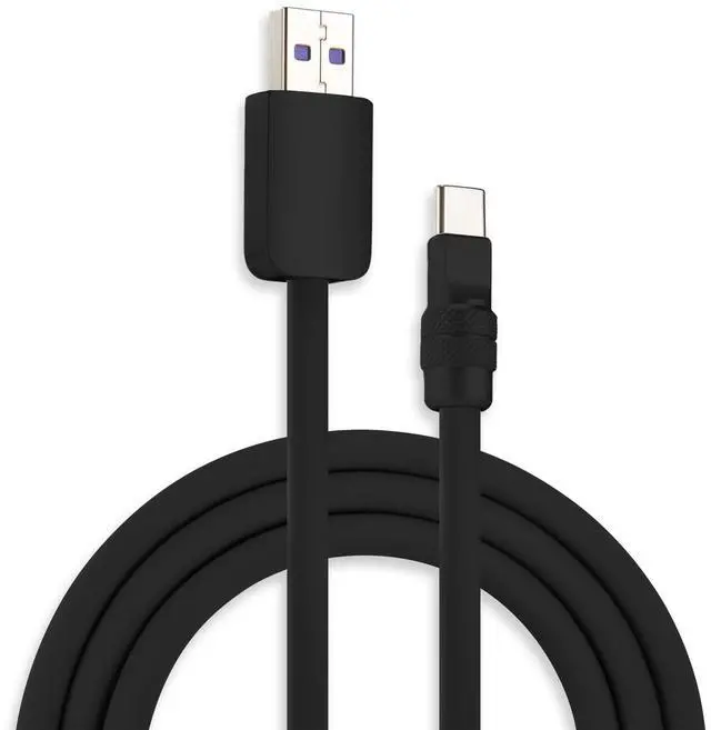 Main image of chubbycable Chubby 2.0 Fast Charging Cable Durable Soft Silicone USB C Cable 120W Extra Thick Charger Cord Compatible with iPhone 17-15 Series iPad, Black+Black, USB-A to Type-C, 6.6 FT