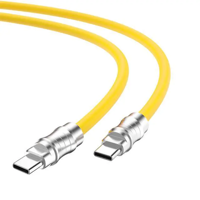 Alt view image 2 of 5 - IYUANEPRO USB C to USB C Silicone Cable 2Pack 10FT, Ultra Flexible & Soft USB Type C 100W Fast Charging Cable, Geek Industrial PD Data Transfer for Phones,Tablet,Laptops(Yellow)