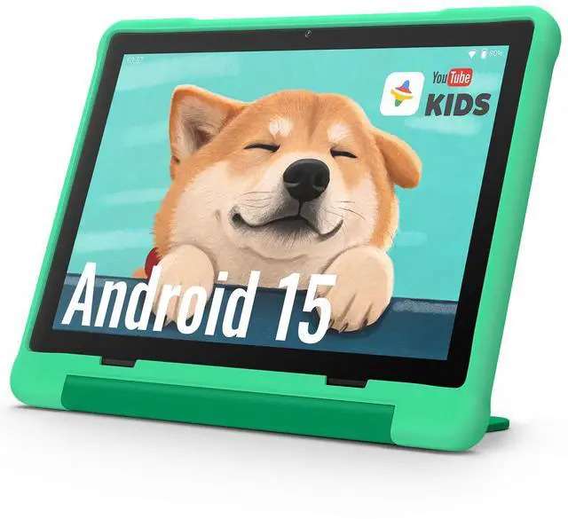Main image of UEMXDOX Kids Tablet, 2025 Android 15 Tablet for Kids Age 3+, 8GB+64GB, Expandable to 512GB, 10" Touch Screen with Case, WiFi 6, BT5, Pre-Installed Parental Controls, Kids Space, Family Link (Green)