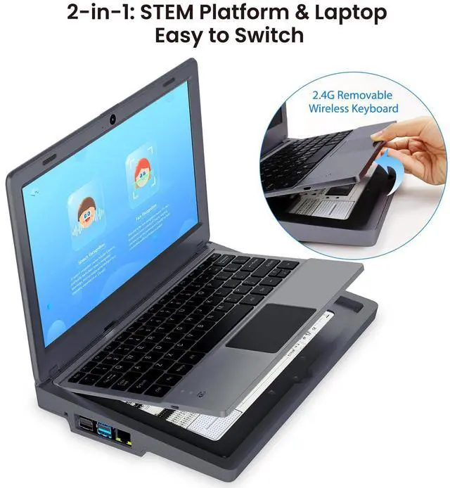 Alt view image 5 of 5 - ELECROW CrowPi 2 All-in-one Kit with RPi 5 8GB Board & 11.6 Inch IPS Screen, Compatible for Raspberry Pi 4/5 Laptop, Learning Programming Sensor Kit for Professional Kids Adult (Deluxe Kit)