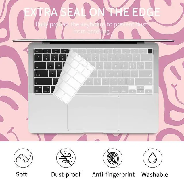 Alt view image 5 of 5 - Watbro Compatible MacBook Air 13 inch Laptop case 2020 2019 2018 Release A2337 M1/A2179/A1932, Retro 70's Modern Pattern case, Suitable for MacBook Air 2020 with Touch ID