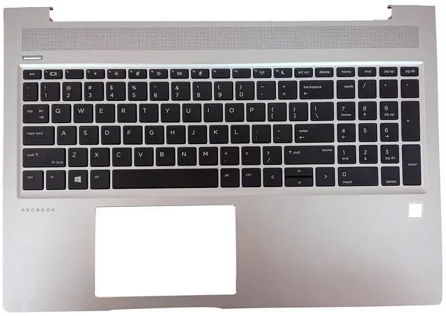 Main image of Replacement for HP Probook 450 455R G6 450 455 G7 Laptop Upper Case Palmrest Non-Backlit Keyboard Assembly Part L45091-001 Top Cover Silver