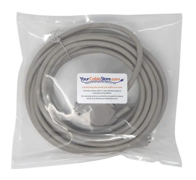 Alt view image 2 of 2 - Your Cable Store 25 Foot DB25 25 Pin Serial Port Cable Male/Male RS232
