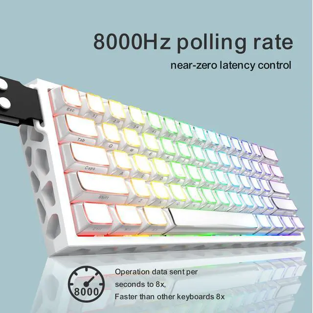 Alt view image 5 of 5 - BOYI H60Pro Hollow Aluminum Rapid Trigger Magnetic Switch Keyboard,Hall Effect 8K Polling Rate RGB 60% Wired Compact 0.01mm Adjustable Actuation Gaming Keyboard(White Crystal Jelly Keycaps)