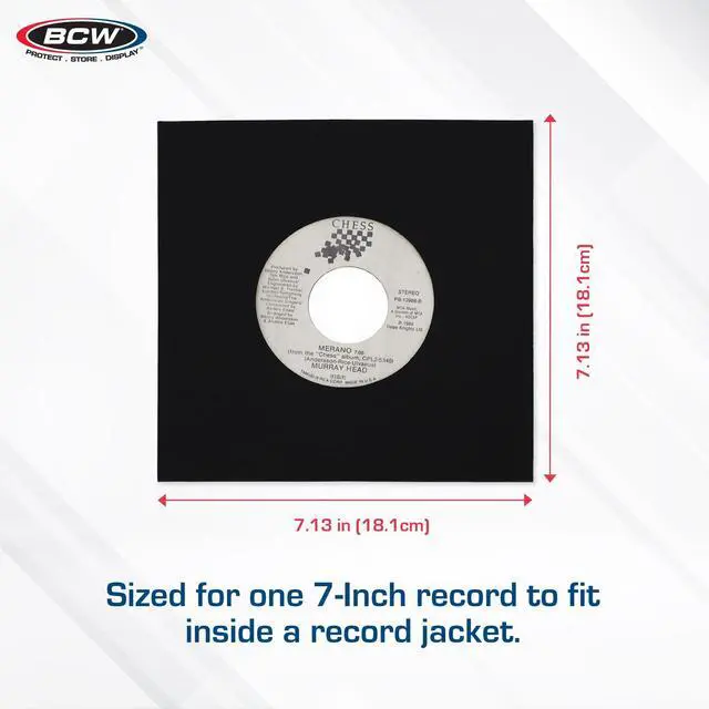 Alt view image 3 of 5 - BCW Polylined Black Paper 7 in Square Corner Record Sleeves - 50 ct | Inner Protective Sleeves with Center Hole for Vinyl Records | Acid-Free, Scratch Resistant | Ideal for DJs and Vinyl Collectors