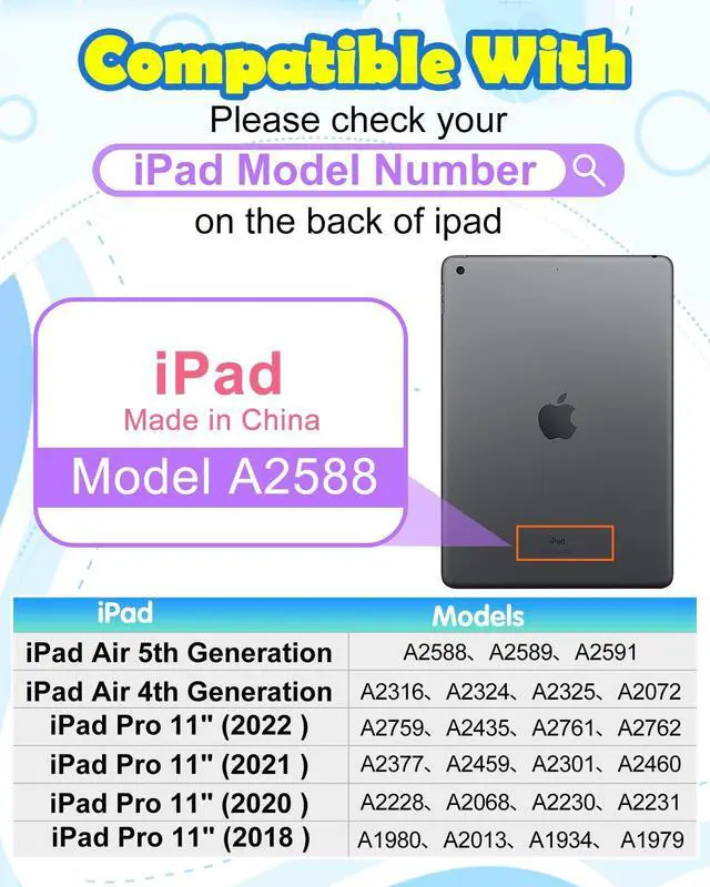 Alt view image 2 of 5 - Wazzasoft for iPad Air 5th/4th Generation Case/Pro 11 Case Boys Cute Astronaut Cover Kawaii 3D Cartoon Spacemen with Rotating Handle Stand+Strap Silicone Funda for Apple iPad Air Cases 5/4 Gen, Pro 11