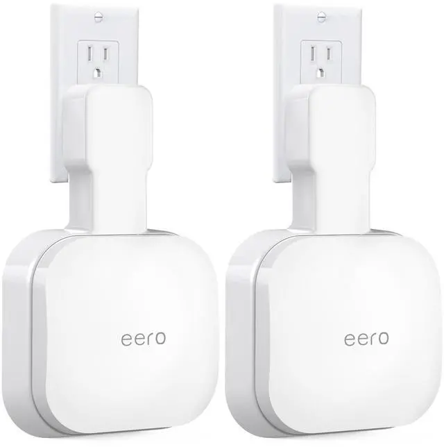 Main image of Wall Mount Holder for eero Pro 6e/Pro 6, No Messy Wires, Space Saving, Outlet Wall Bracket Only Compatible with eero Pro 6e/Pro 6 Mesh Wi-Fi System Router (2 Pack)