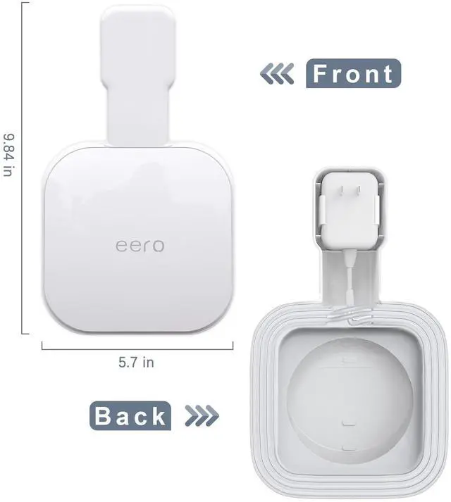 Alt view image 5 of 5 - Wall Mount Holder for eero Pro 6e/Pro 6, No Messy Wires, Space Saving, Outlet Wall Bracket Only Compatible with eero Pro 6e/Pro 6 Mesh Wi-Fi System Router (2 Pack)