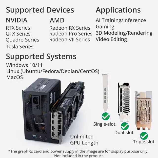 Alt view image 2 of 5 - ANQUORA ANQ-L336 Mini eGPU Enclosure 40Gbps Thunderbolt3/4 USB4 for Laptop Compatible with Win/Linux/MacOS/ROG Ally X/Claw 8, PCIe External GPU Dock with PD 85W, Support NVIDIA/AMD, DC/ATX/SFX/Flex