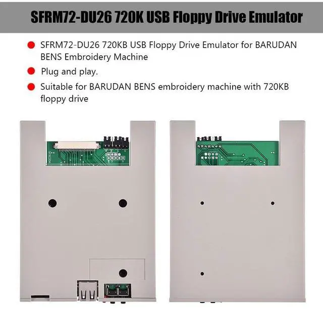 Alt view image 2 of 5 - Yosoo 720K USB Emulator, SFRM72-DU26 Floppy Drive Emulator for BENS Embroidery Machine