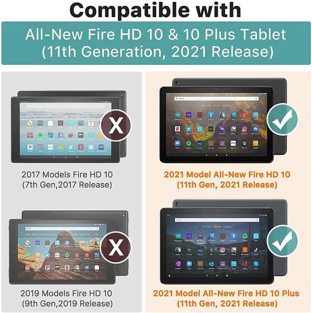 Alt view image 2 of 5 - Dteck Case for All-New Fire HD 10 & HD 10 Plus Tablet (2021 Release, 11th Generation) - Slim Multi-Angle Folio Stand Premium PU Leather Protective Smart Cover with Auto Wake Sleep, Twinkle Butterfly