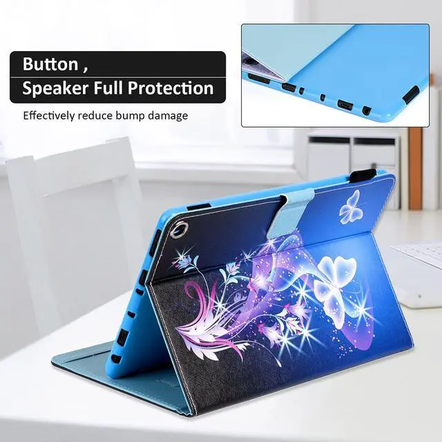 Alt view image 4 of 5 - Dteck Case for All-New Fire HD 10 & HD 10 Plus Tablet (2021 Release, 11th Generation) - Slim Multi-Angle Folio Stand Premium PU Leather Protective Smart Cover with Auto Wake Sleep, Twinkle Butterfly