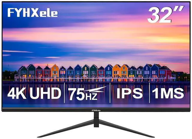 Main image of 32 Inch 4K UHD 3840 * 2160 Computer Monitor 75hz 1MS, IPS Monitor for Design, Casual Gaming, Work, Ultra-Slim Bezel Monitor Support Adaptive-Sync,100% sRGB,HDR,2X DP & 2X HDMI, VESA 100 * 100mm