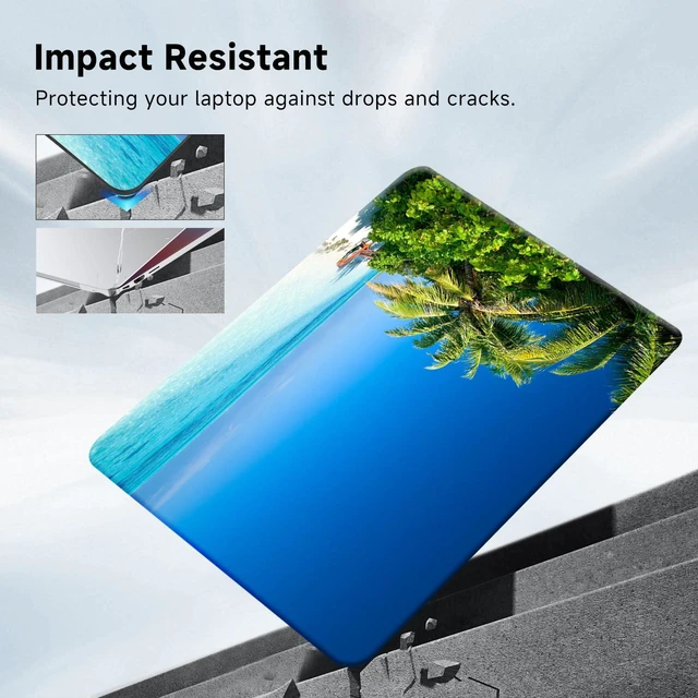 Alt view image 5 of 5 - Funut Compatible with MacBook Air 13 inch Case 2024 2023 2022 Release M3 M2 A3113 A2681, Plastic Laptop Hard Shell Case & Keyboard Cover for MacBook Air 13.6" with Touch ID, Blue Ocean