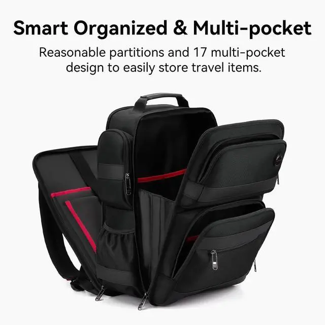 Alt view image 2 of 5 - CROSSGEAR Business Travel Laptop Backpack, TSA Friendly Carry On Airline Approved, Fits 16 Inch Laptop, Multi-Pocket, USB Port, Water Resistant, Casual Daypack for Men, Commute Business Work Backpack