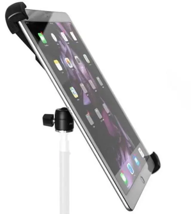 Alt view image 2 of 5 - GRIFITI NOOTLE Mini Ball Head and Adjustable Standard to Large Universal Tablet Holder Adaptor 3/8" to 1/4 and 1/4" to 1/4" Mount 9.5-14.5 in Tablets for Tripods, Monopods, Stands