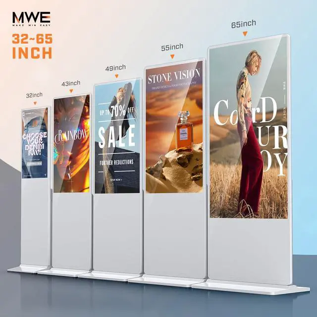 Alt view image 2 of 5 - QIXZOCV MWE 37 Inch Digital Signage Displays, LCD Screen Advertising Kiosk with Custom Service, Indoor Floor Standing Commercial Totem, Android System Vertical Poster with Auto Media Player-White