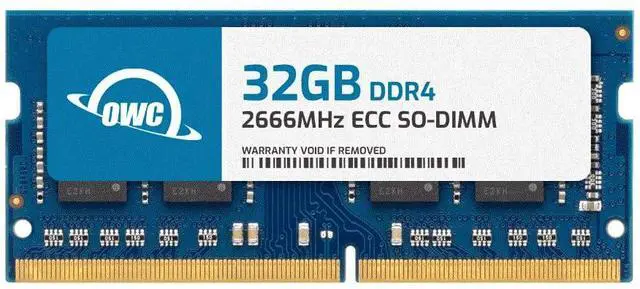 Main image of OWC 32GB DDR4 2666MHz PC4-21300 CL19 2RX8 ECC Unbuffered SODIMM 1.2V 260-pin Memory RAM