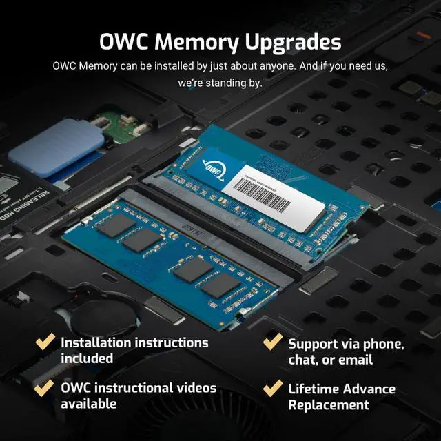 Alt view image 4 of 5 - OWC 32GB DDR4 2666MHz PC4-21300 CL19 2RX8 ECC Unbuffered SODIMM 1.2V 260-pin Memory RAM