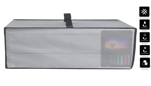 Alt view image 2 of 5 - Heavy Duty Waterproof Double Layers Printer Dust Cover for Epson Photo ET-8550 Wireless Wide-Format All-in-One Supertank Printer (Silver Grey)