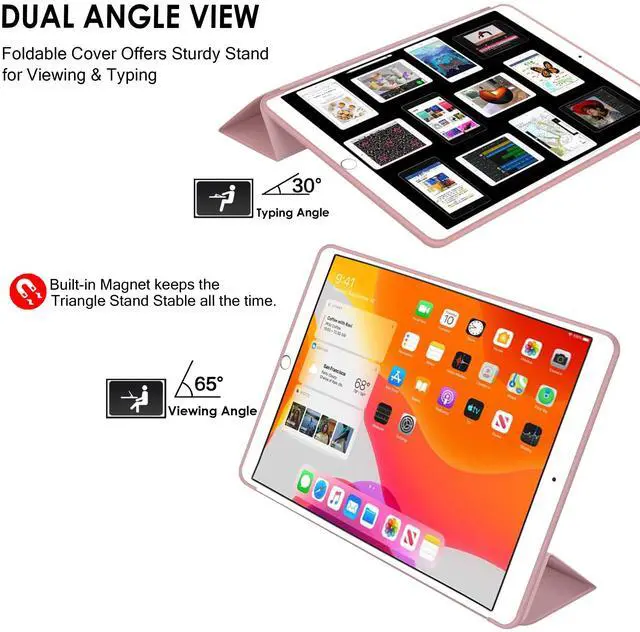 Alt view image 4 of 5 - DuraSafe Cases for iPad 7.9 Inch Mini 5 Generation 2019 [ Mini 5th Gen ] A2133 A2124 A2126 A2125 Full Body Protective Soft Back Cover with Wake/Sleep Feature - Rose Gold