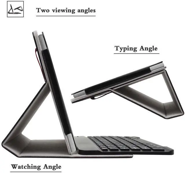 Alt view image 5 of 5 - Bige for Onn 10.1 inch Keyboard Case 2022, PU Leather Cover with Removable Keyboard for 10.1 inch Tablets (Just Fit Onn 10.1 2022), Black
