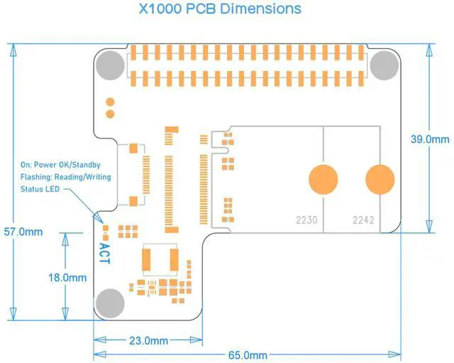 Alt view image 5 of 5 - Geekworm X1000 PCIe M.2 Key-M NVMe SSD PIP PCIe Peripheral Board with PD 27W Power Supply for Raspberry Pi 5