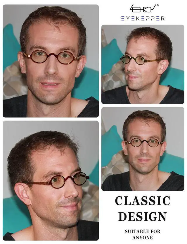 Alt view image 2 of 5 - Eyekepper Blue Light Filter Glasses - Computer Reading Glasses - Small Round Blocking Readers Reading with Spring Hinges - Red +3.00