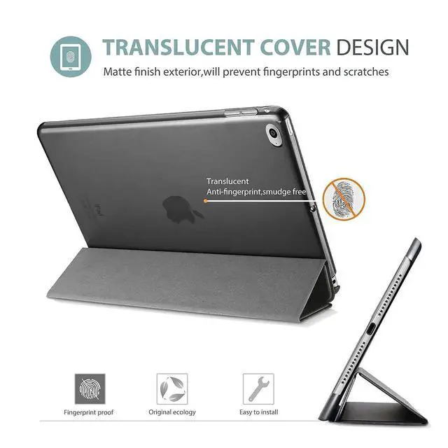 Alt view image 3 of 5 - ProCase iPad Air 2nd 2014 Metallic Slim Hard Shell Case Bundle with 2 Pack iPad 9.7 2018 & 2017 / iPad Pro 9.7 / iPad Air 2 / iPad Air Tempered Glass Screen Protectors