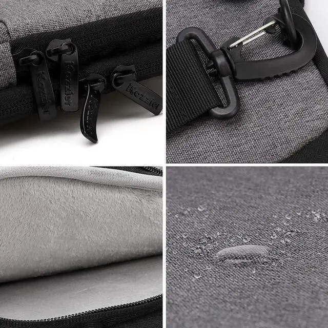 Alt view image 4 of 5 - iCozzier 13-13.3 Inch Handle Laptop Briefcase Shoulder Bag Electronic Accessories Organizer Messenger Carrying Case with Shoulder&Luggage Strap - Grey